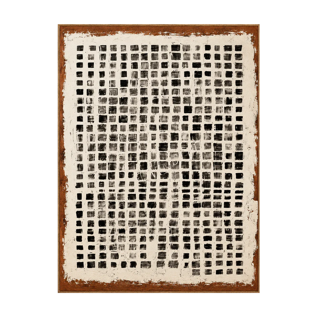 Weathered Black Square Grid Wall Art | Olyrel