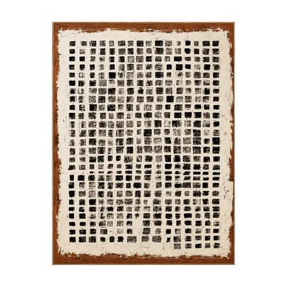 Weathered Black Square Grid Wall Art | Olyrel