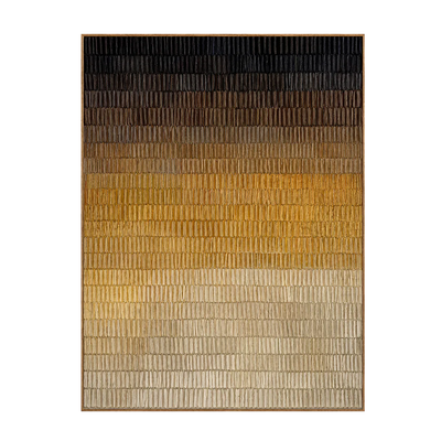 Ochre Glow in a Ribbed Gradient Wall Art | Olyrel