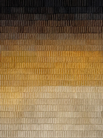 Ochre Glow in a Ribbed Gradient Wall Art artwork view | Olyrel