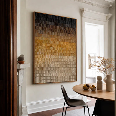 Ochre Glow in a Ribbed Gradient Wall Art styled interior scene 1 | Olyrel
