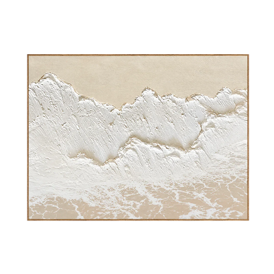 Ivory Surf over a Sandy Shore Wall Art | Olyrel