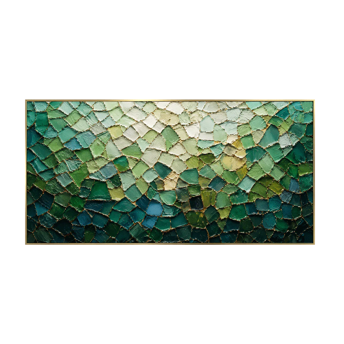 Emerald Mosaic with a Pale Green Glow Wall Art | Olyrel