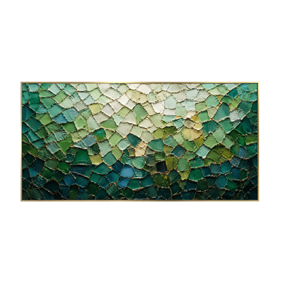 Emerald Mosaic with a Pale Green Glow Wall Art | Olyrel