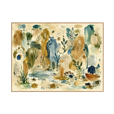 Ochre and Teal Botanical Daydream Wall Art | Olyrel