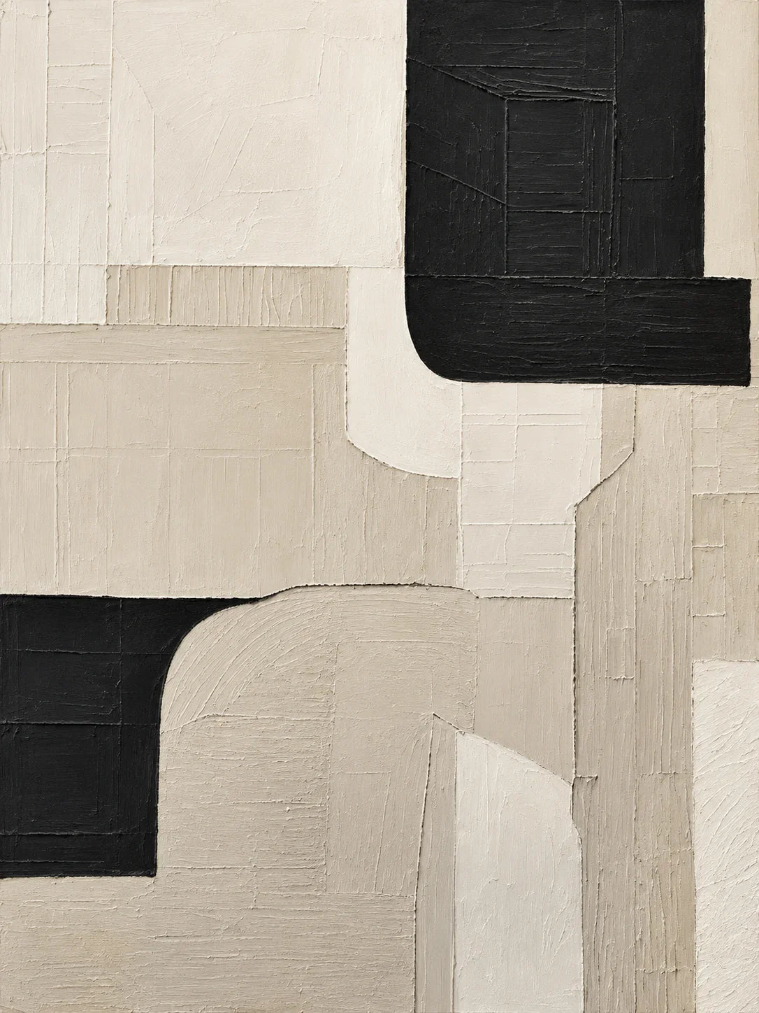 Black Corners and Cream Curves Wall Art artwork view | Olyrel