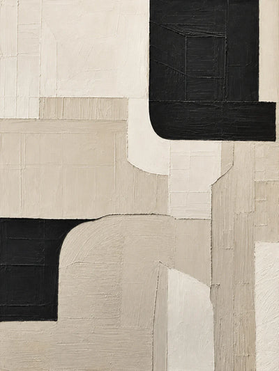 Black Corners and Cream Curves Wall Art artwork view | Olyrel