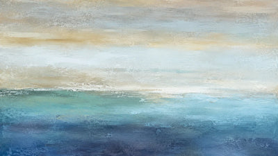 Original artwork view of Gilded Horizon Coastal Wall Art | Olyrel