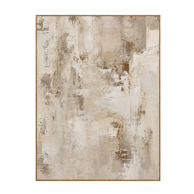 Weathered Cream and Warm Taupe Layers Wall Art | Olyrel