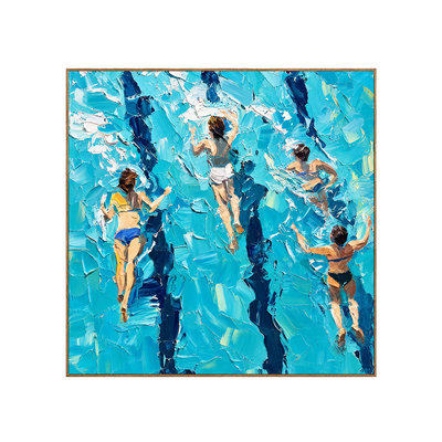 Four Swimmers in Brilliant Turquoise Water Wall Art | Olyrel