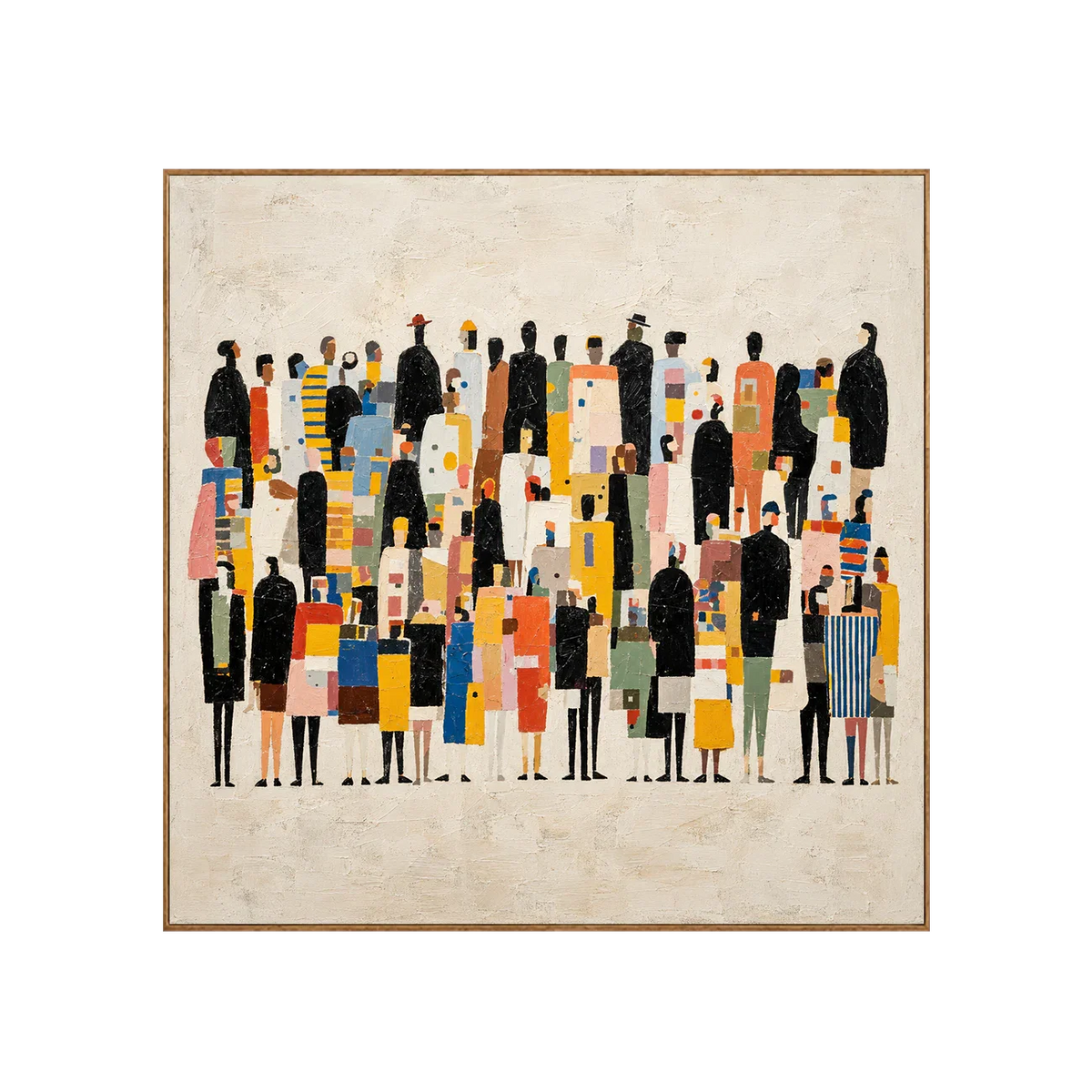 Colorful Gathering on a Cream Ground Wall Art | Olyrel