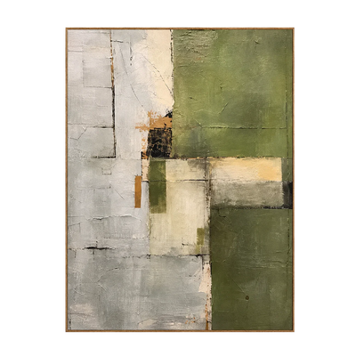 Olive Green Planes and Pale Stone Layers Wall Art | Olyrel