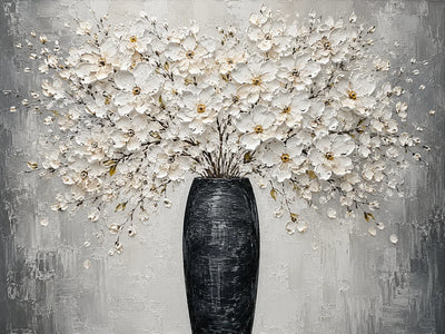 Original artwork view of Ivory Bloom Vase Wall Art | Olyrel