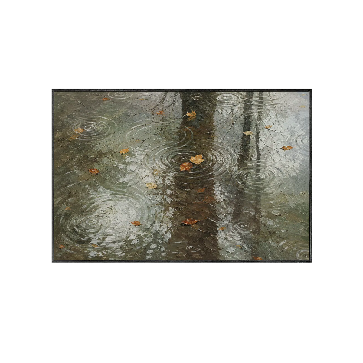 Rain Mirror City Wall Art | Olyrel