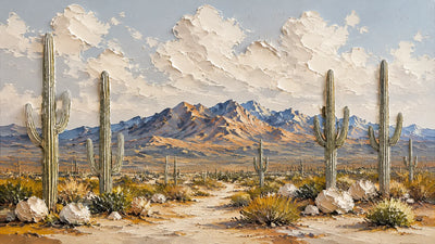Saguaro Desert Landscape Wall Art lifestyle view 2 | Olyrel