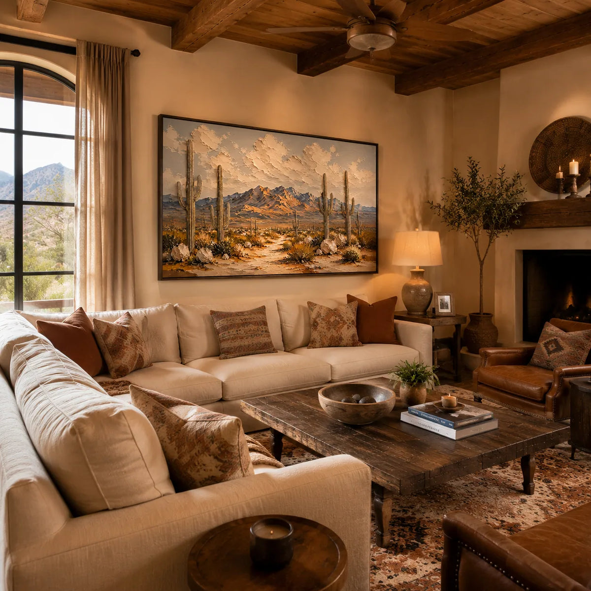 Saguaro Desert Landscape Wall Art lifestyle view 4 | Olyrel