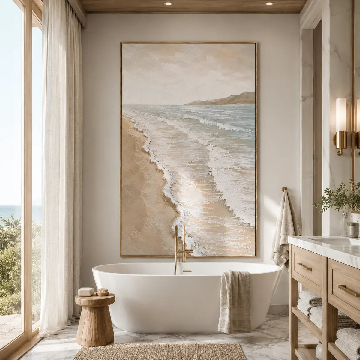 Pale Shore Coastal Wall Art lifestyle view 8 | Olyrel