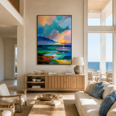 Prism Sunset Coastal Wall Art lifestyle view 7 | Olyrel