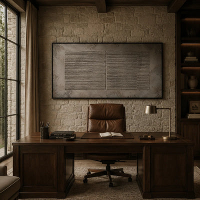 Charcoal Ribbed Relief Wall Art lifestyle view 5 | Olyrel