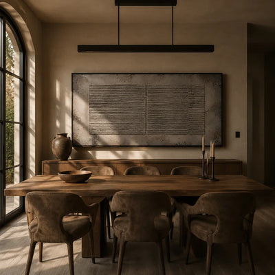 Charcoal Ribbed Relief Wall Art lifestyle view 6 | Olyrel
