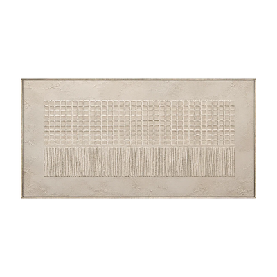 Ivory Grid Relief Wall Art | Olyrel