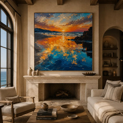 Golden Tide Sunset Wall Art lifestyle view 3 | Olyrel