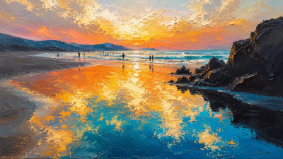 Sunset Cove Coastal Wall Art lifestyle view 2 | Olyrel